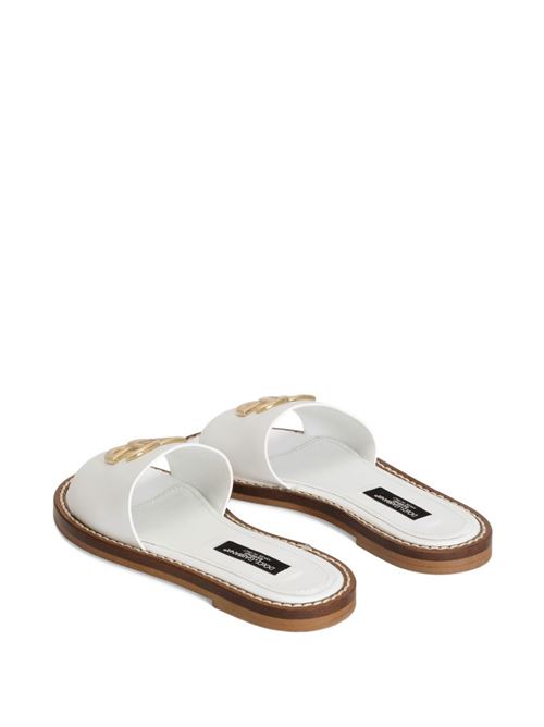Ciabatte bambina Dolce e Gabbana bianche in pelle di vitello Dolce & Gabbana Kids | D11340A122380001